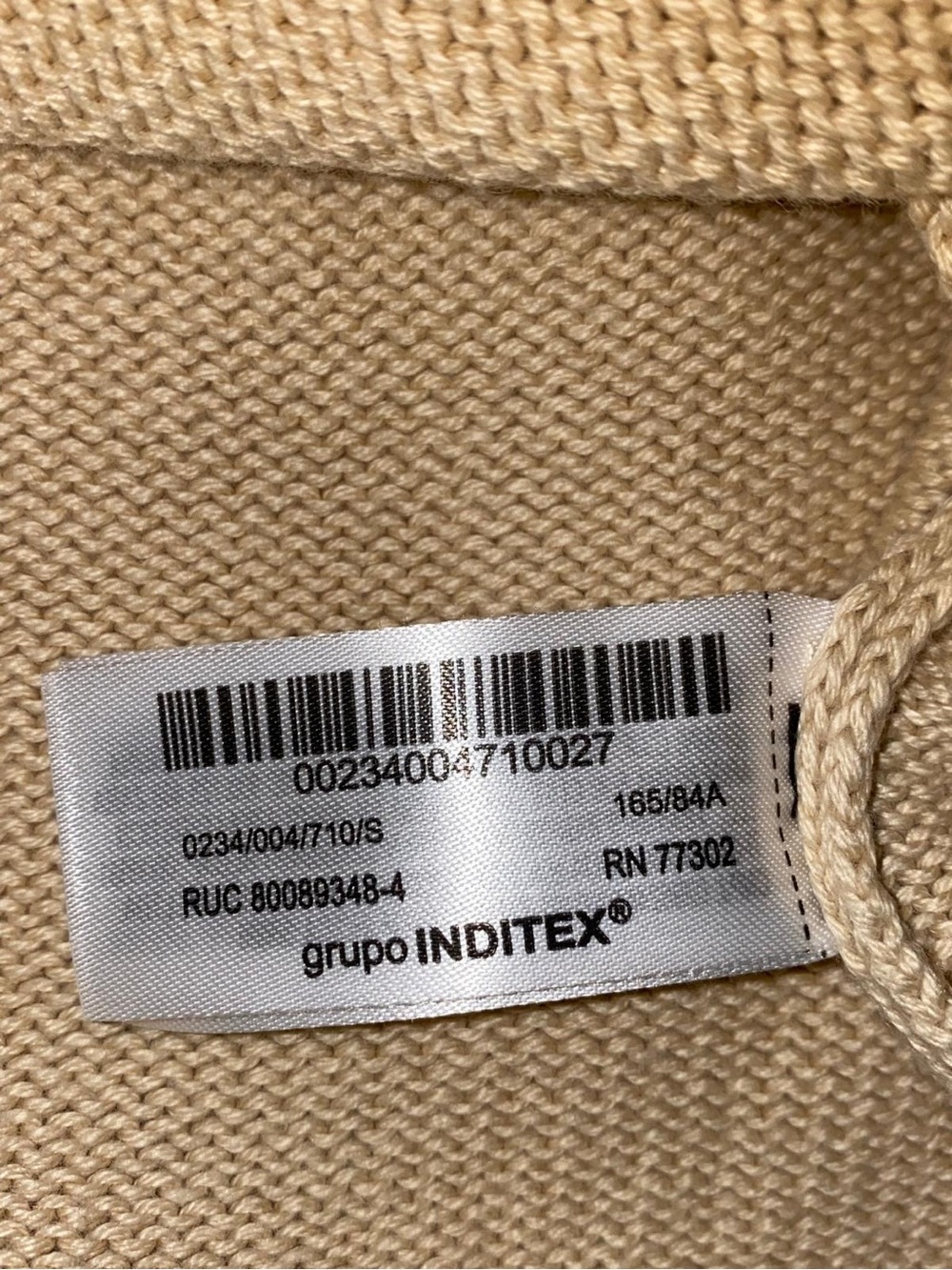 ZARA 100% cotton Knit Sweater Raglan Sleeve Ribbed Trim oatmeal granola color - Picture 10 of 11